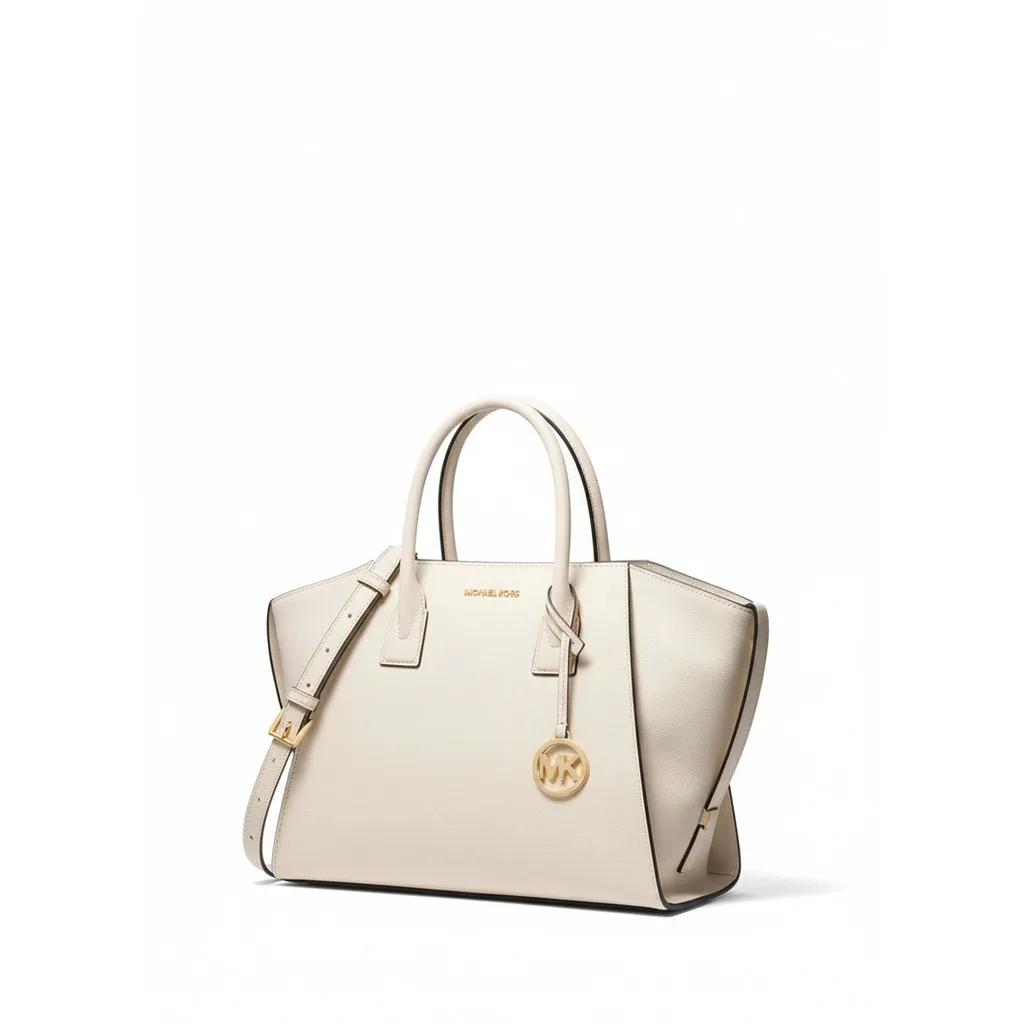 Avril Leather Satchel Cream