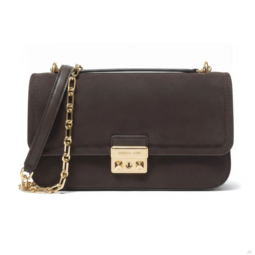 Slater Chocolate Suede Shoulder Bag