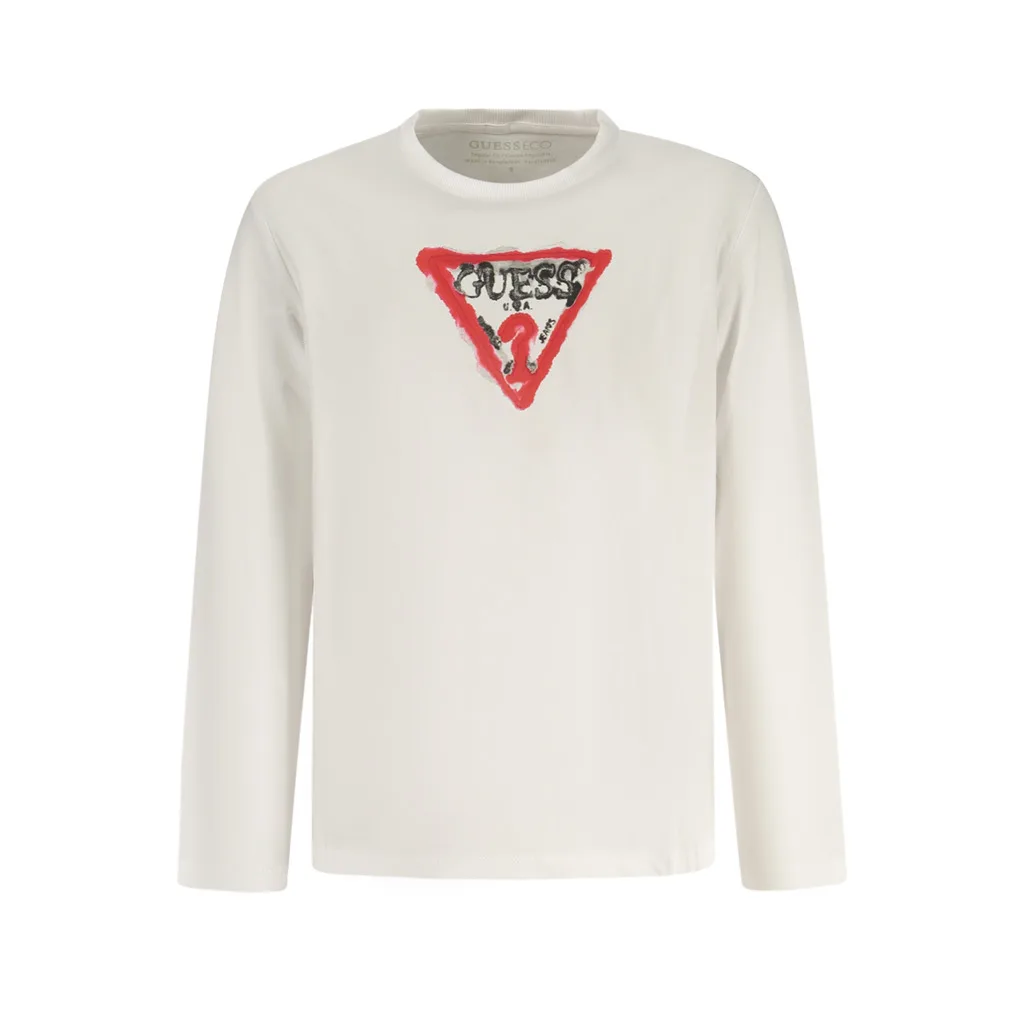 T-SHIRT MANICHE LUNGHE BAMBINO BIANCO