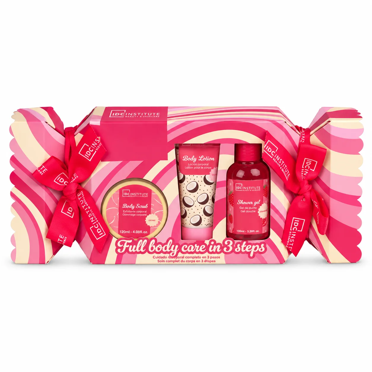 🍓🥥 IDC Institute 3-in-1 Körperpflegeset „Sweet Swirls“ – Gourmet-Süßigkeiten-Routine 🎁✨