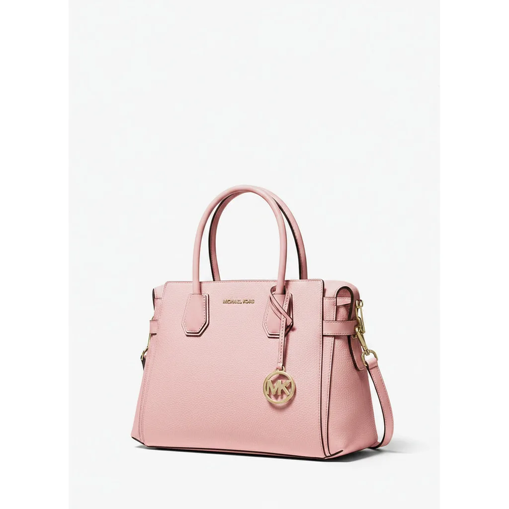 Pink Leather Satchel Handbag