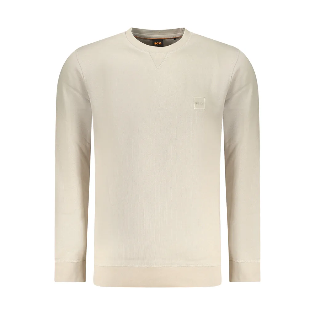 BOSS FELPA SENZA ZIP UOMO BEIGE