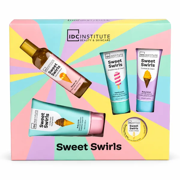 🍦✨ IDC Institute „Sweet Swirls“ Körperpflege-Geschenkset (5-teilig) – Gourmet-Gebäck-Routine 🎁💖