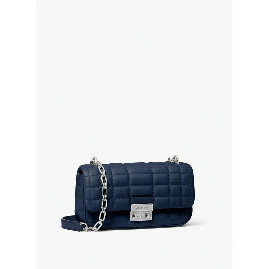Quilted Chain Shoulder Bag Navy