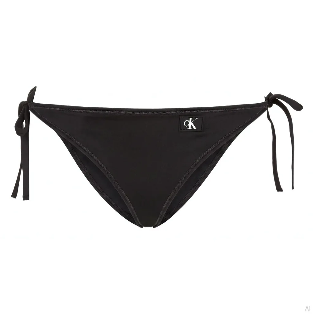 Calvin Klein String Side Tie Bikini Bottom Black