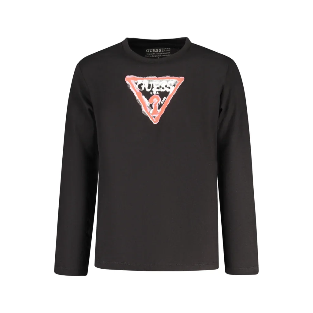 T-SHIRT MANICHE LUNGHE BAMBINO NERO