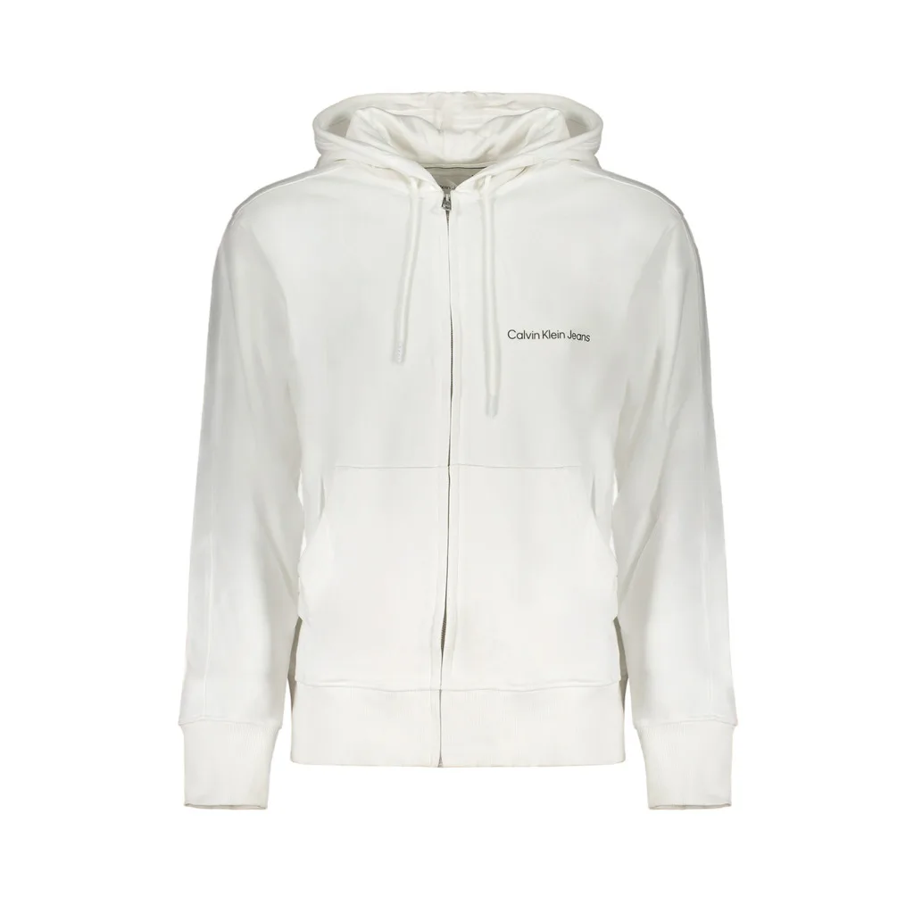 FELPA CON ZIP UOMO BIANCO